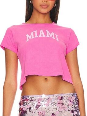 Daydreamer Hot Pink 'MIAMI' Cropped Tee